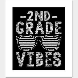 Back To School 2Nd Grade Vibes Second Grade Teacher Student Posters and Art